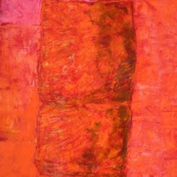 Peinture intitulée "menhir rouge" par Christine Vannier, Œuvre d'art originale, Huile