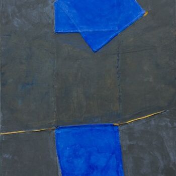 Картина под названием "homme bleu" - Christine Vannier, Подлинное произведение искусства, Масло