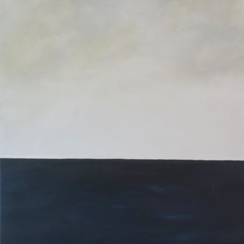 Peinture intitulée "Mer d'encre" par Christine Alixant, Œuvre d'art originale, Huile