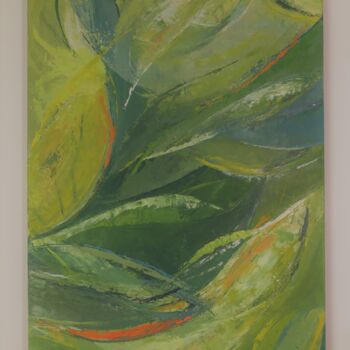 Painting titled "Envolée 2" by Christine Alixant, Original Artwork, Oil Mounted on Wood Stretcher frame