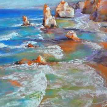 Painting titled "Calypso" by Christine Barreau, Original Artwork, Pastel