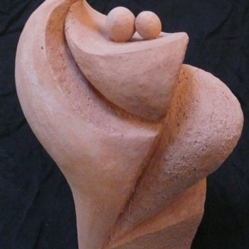 Sculpture titled "Virgule" by Christine Batard, Original Artwork, Terra cotta
