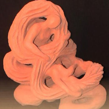 Sculpture titled "Liane" by Christine Batard, Original Artwork, Terra cotta