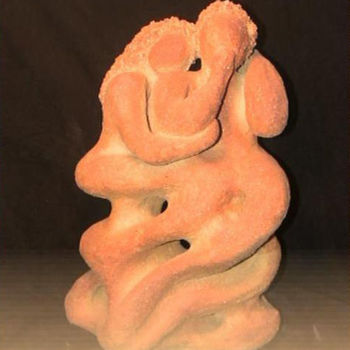 Sculpture titled "Etonnement" by Christine Batard, Original Artwork, Terra cotta