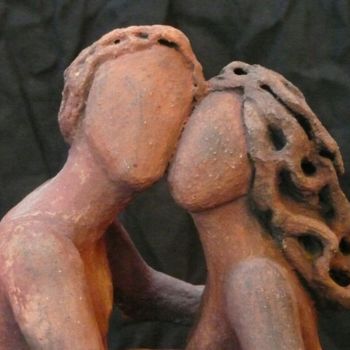 Sculpture intitulée "complicité (détail)" par Christine Batard, Œuvre d'art originale, Terre cuite
