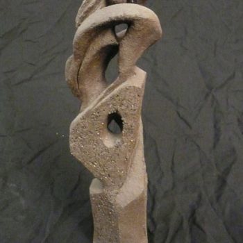 Sculpture titled "Carbone" by Christine Batard, Original Artwork, Terra cotta