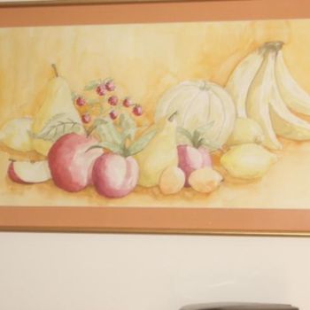 Painting titled "Fruits" by Christine Bousquet, Original Artwork, Oil