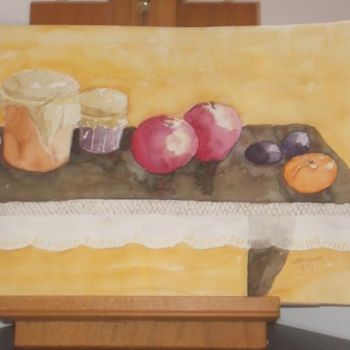 Painting titled "fruits" by Christine Bousquet, Original Artwork, Oil