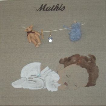 Schilderij getiteld "Mathis" door Christine Bousquet, Origineel Kunstwerk, Olie