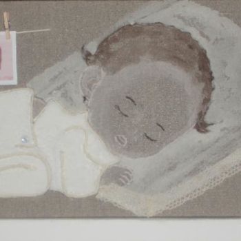 Pintura titulada "Bébé 4" por Christine Bousquet, Obra de arte original, Oleo