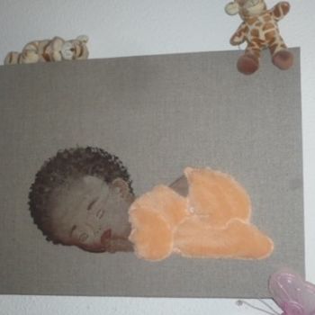 Peinture intitulée "Bébé black" par Christine Bousquet, Œuvre d'art originale