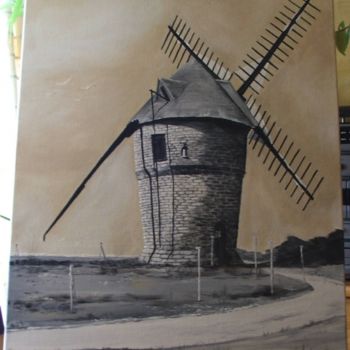 Peinture intitulée "le moulin de batz s…" par Christine Lecallo, Œuvre d'art originale