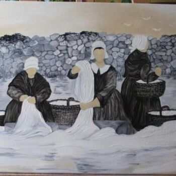 Peinture intitulée "les lavandieres" par Christine Lecallo, Œuvre d'art originale