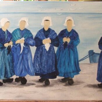 Pittura intitolato "les tricoteuses" da Christine Lecallo, Opera d'arte originale