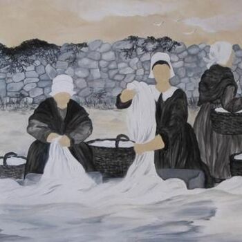 Painting titled "les lavandieres" by Christine Lecallo, Original Artwork