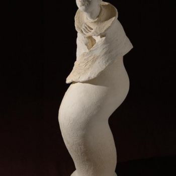 Skulptur mit dem Titel "princesse Albinos" von Christine Lambert, Original-Kunstwerk, Terra cotta
