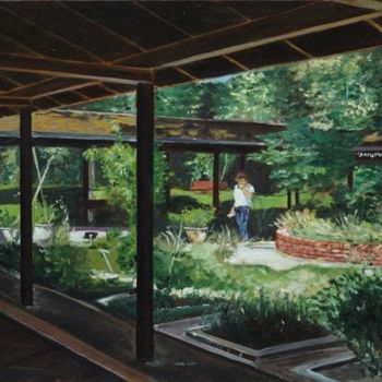 Malerei mit dem Titel "PARC FLORAL" von Christine Lorenzo, Original-Kunstwerk