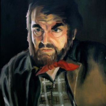 Painting titled "Portrait d'homme" by Christine Pultz, Original Artwork