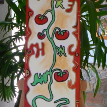 Pintura intitulada "Tomates de mon jard…" por Christine Sempé, Obras de arte originais