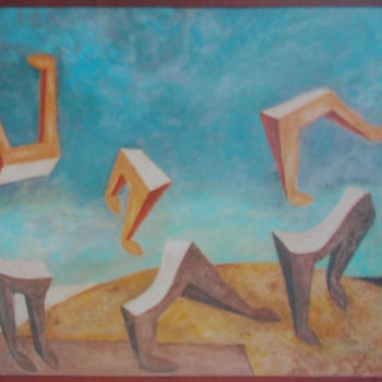 Painting titled "Musical Notes" by Richka, Original Artwork, Acrylic Mounted on Wood Panel