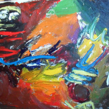 Painting titled "composition in color" by Christoffer Christiaan Sandee, Original Artwork, Oil