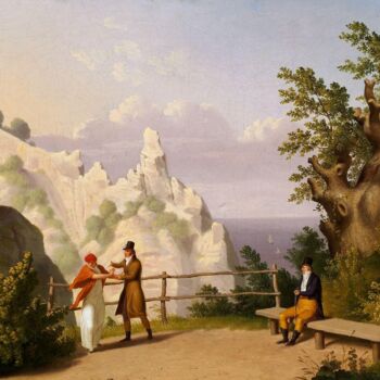 Painting titled "Vue de Møns Klint e…" by Christoffer Wilhelm Eckersberg, Original Artwork, Oil