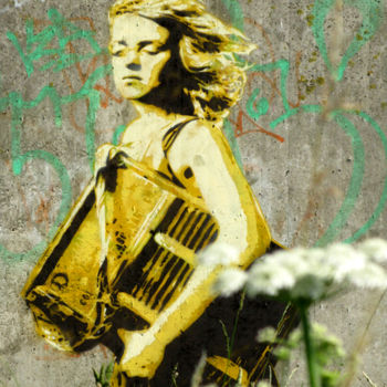 Schilderij getiteld "WASHBOARD PEACE" door Kamelogana, Origineel Kunstwerk, Graffiti