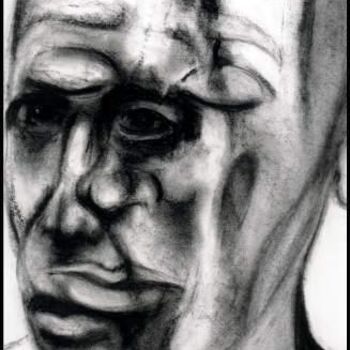 Рисунок под названием "FACE FS6" - Christophe Avella Bagur, Подлинное произведение искусства, Древесный уголь