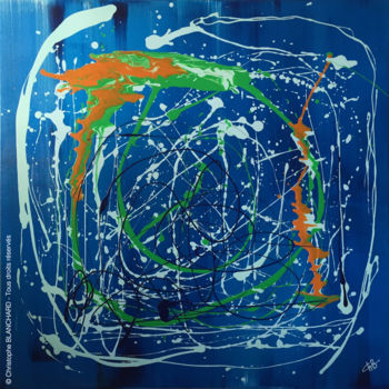 Peinture intitulée "BLUE LAGOON" par Christophe Blanchard, Œuvre d'art originale, Acrylique