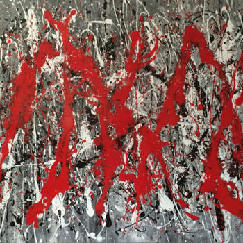 Painting titled "INFERNO" by Christophe Blanchard, Original Artwork, Acrylic