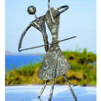 Sculpture intitulée "06 - Violoncelliste" par Christophe-Christophe, Œuvre d'art originale, Métaux