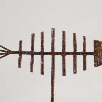 Sculpture titled "Arrêtes" by Christophe-Christophe, Original Artwork, Metals