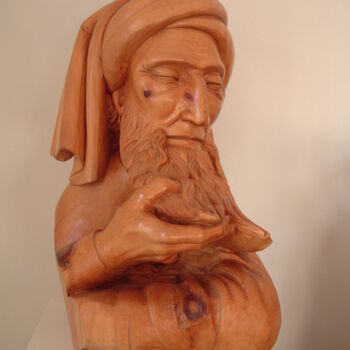 Sculpture intitulée "Le sage" par Christophe Clement, Œuvre d'art originale, Bois