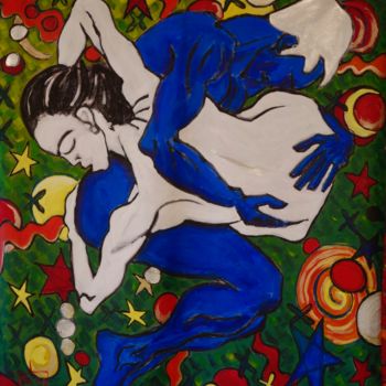 Painting titled "La jour et le nuit" by Christophe Desrayaud, Original Artwork, Acrylic