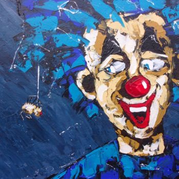 Painting titled "l'amie d'un clown" by Christophe Dikant, Original Artwork, Acrylic