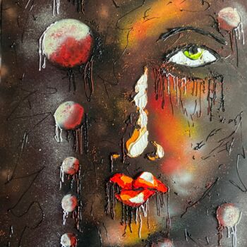 Painting titled "visage 24" by Christophe Dikant, Original Artwork, Acrylic