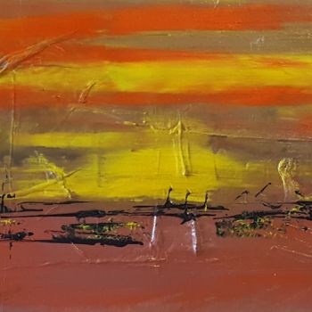 Painting titled "sunset" by Christophe Dupuy, Original Artwork, Acrylic