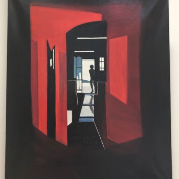 Pintura intitulada "Le couloir" por Christophe Etronnier, Obras de arte originais, Óleo