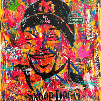 Schilderij getiteld "Snoop Dogg" door Christophe Gandolphe, Origineel Kunstwerk, Acryl