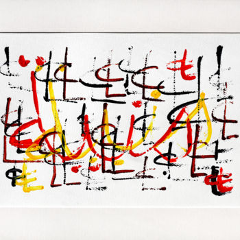 Malerei mit dem Titel "Ecriture 3" von Christophe Lebreton, Original-Kunstwerk, Acryl