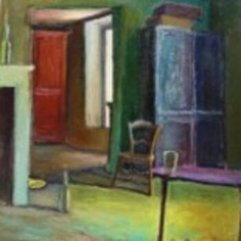 Painting titled "Atelier à la chaise…" by Christophe Marion, Original Artwork, Oil
