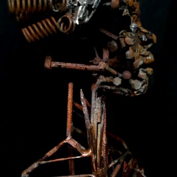 Sculpture titled "African godess" by Christophe Milcent, Original Artwork, Metals