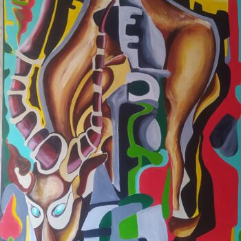 Картина под названием "L'impala" - Christophe Peccini (PETCHO), Подлинное произведение искусства, Акрил