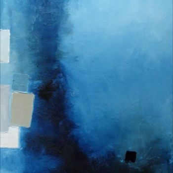 Painting titled "Aqua. 50 x 61 cm" by Christophe Rivière, Original Artwork, Oil Mounted on Wood Stretcher frame