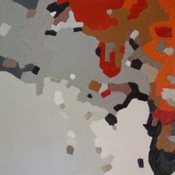 제목이 "Orange sanguine. 50…"인 미술작품 Christophe Rivière로, 원작, 기름 나무 들것 프레임에 장착됨