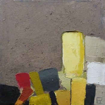 Painting titled "Matière Jaune. 30 x…" by Christophe Rivière, Original Artwork, Acrylic Mounted on Wood Stretcher frame