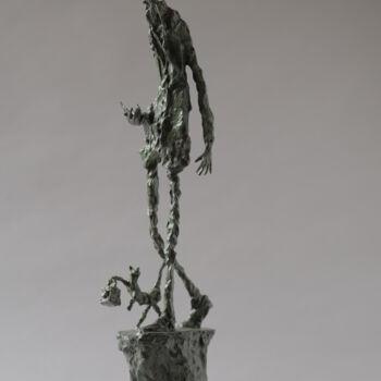 Skulptur mit dem Titel "Le Veilleur de nuit" von Christophe Rouleaud, Original-Kunstwerk, Bronze