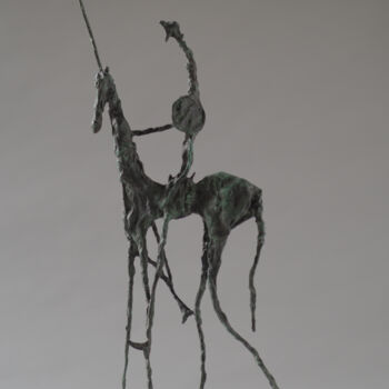 Escultura titulada "Petit Quichotte 1" por Christophe Rouleaud, Obra de arte original, Bronce