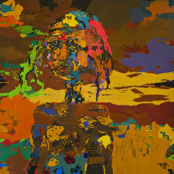 Pintura titulada "La ramasseuse de sa…" por Christophe Sawadogo, Obra de arte original, Acrílico