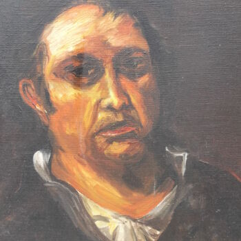 Pintura intitulada "portrait du peintre…" por Christophe Schaefer, Obras de arte originais, Acrílico